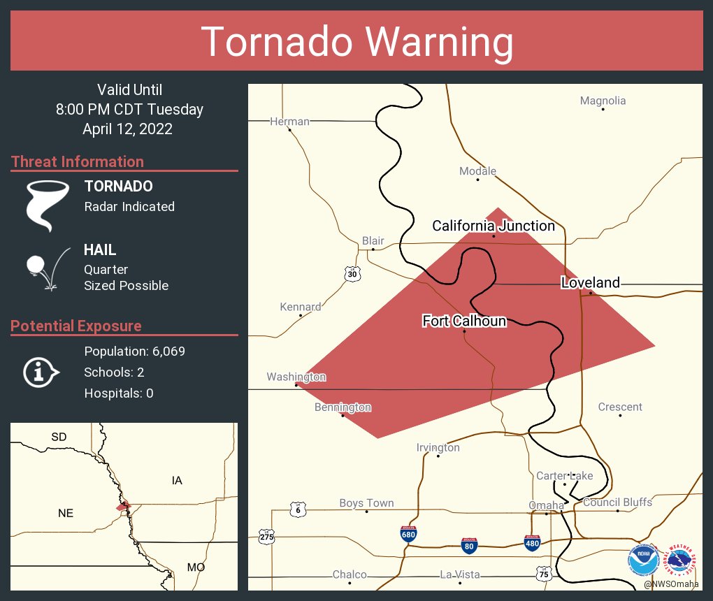 NWS Tornado on Twitter "Tornado Warning including Fort Calhoun NE