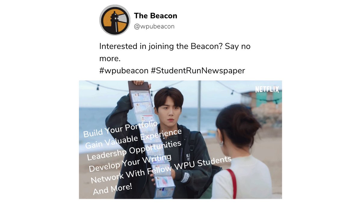 The WPU Beacon tweet media