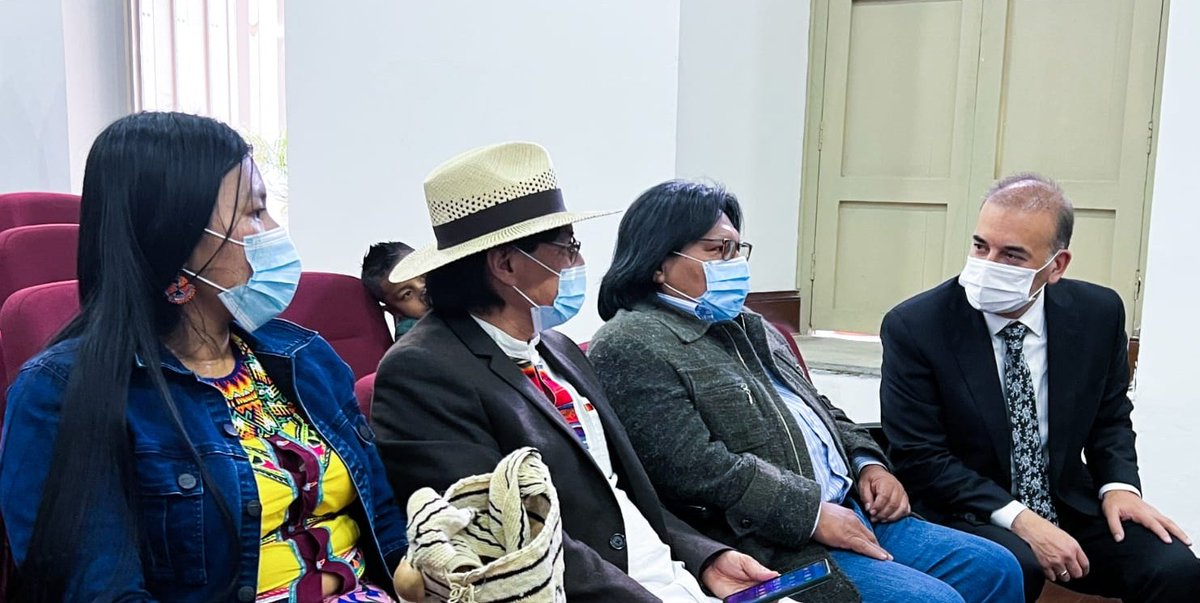 Baena's tweet photo. Destacamos compromiso del @MinInterior con los pueblos indígenas, con inversión superior a $21.000 millones que se ejecutan a través de @ONIC_Colombia. Así fortalecemos espacios de diálogo @MPCindigena @CNMIColombia @MesaAmazonica @OPIAC_Amazonia @AICOPachaMama @GobiernoMayor https://t.co/O1JNeztByz