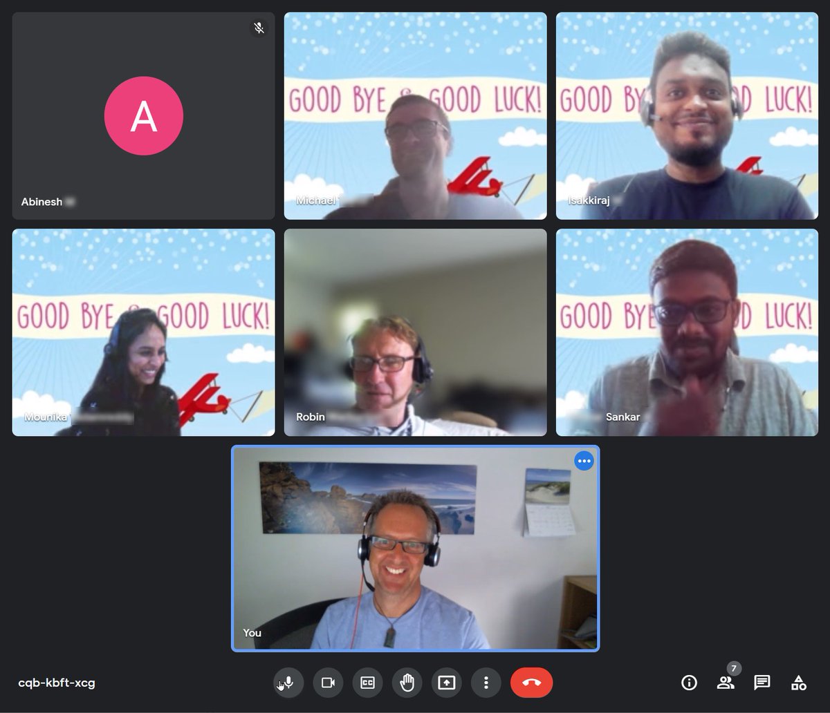 jnpwly's tweet photo. Lovely surprise at last night's stand-up with my @TrimbleNews team: coordinated backdrops to wish me well on my new job, we played games and they shared five things each they have in common with me. 
Ka kite anō au i a koutou! 👋 https://t.co/xzmuek7YNi