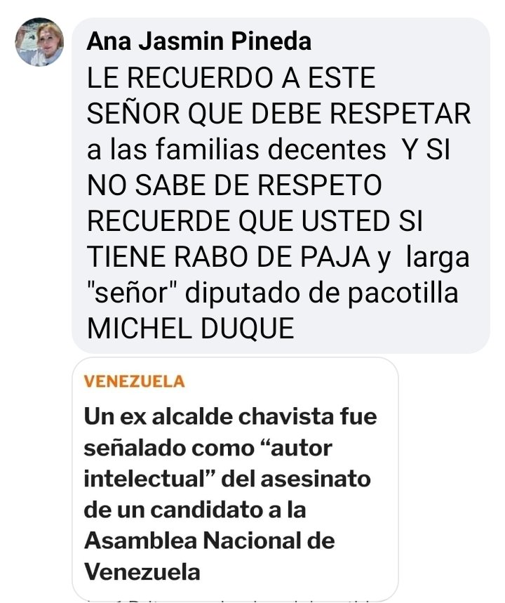 <a href="/michelduque8/">Michel Duque</a> Le REFRESCO LA MEMORIA. En mi familia no hay sospechosos de asesinato. Calladito se ve mejor porque bonito nunca será. Sépaló!