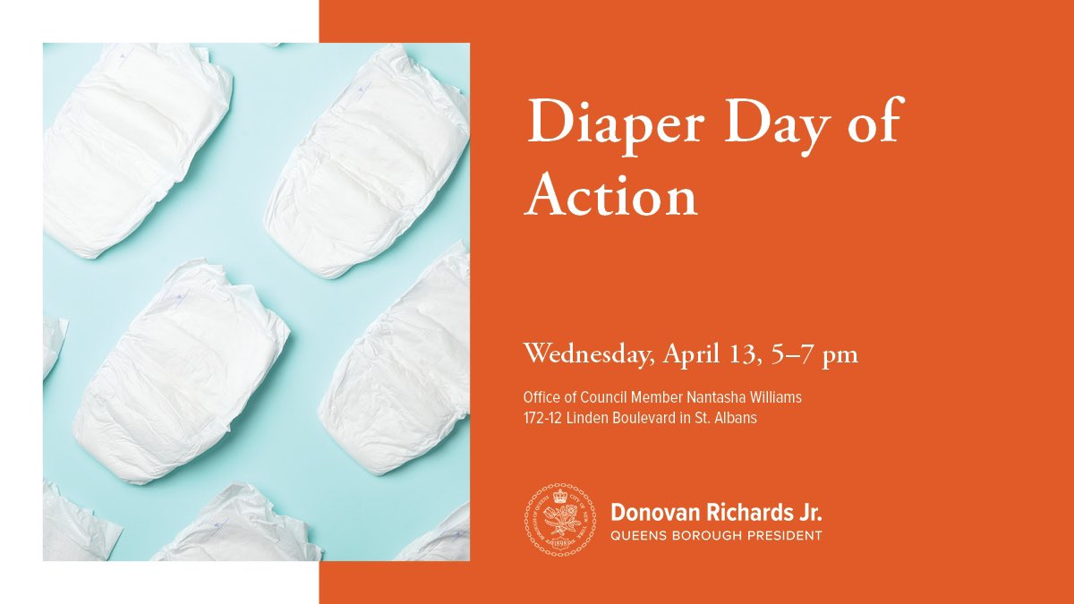 CMNantashaW's tweet photo. In honor of #BlackMaternalHealthWeek join me, @QnsBPRichards and Morning Star Baptist Church TOMORROW for our Diaper Day of Action. The event will start at 5pm in front of my office, 172-12 Linden Blvd. We will be there while supplies last! https://t.co/2cS0pPhEHv