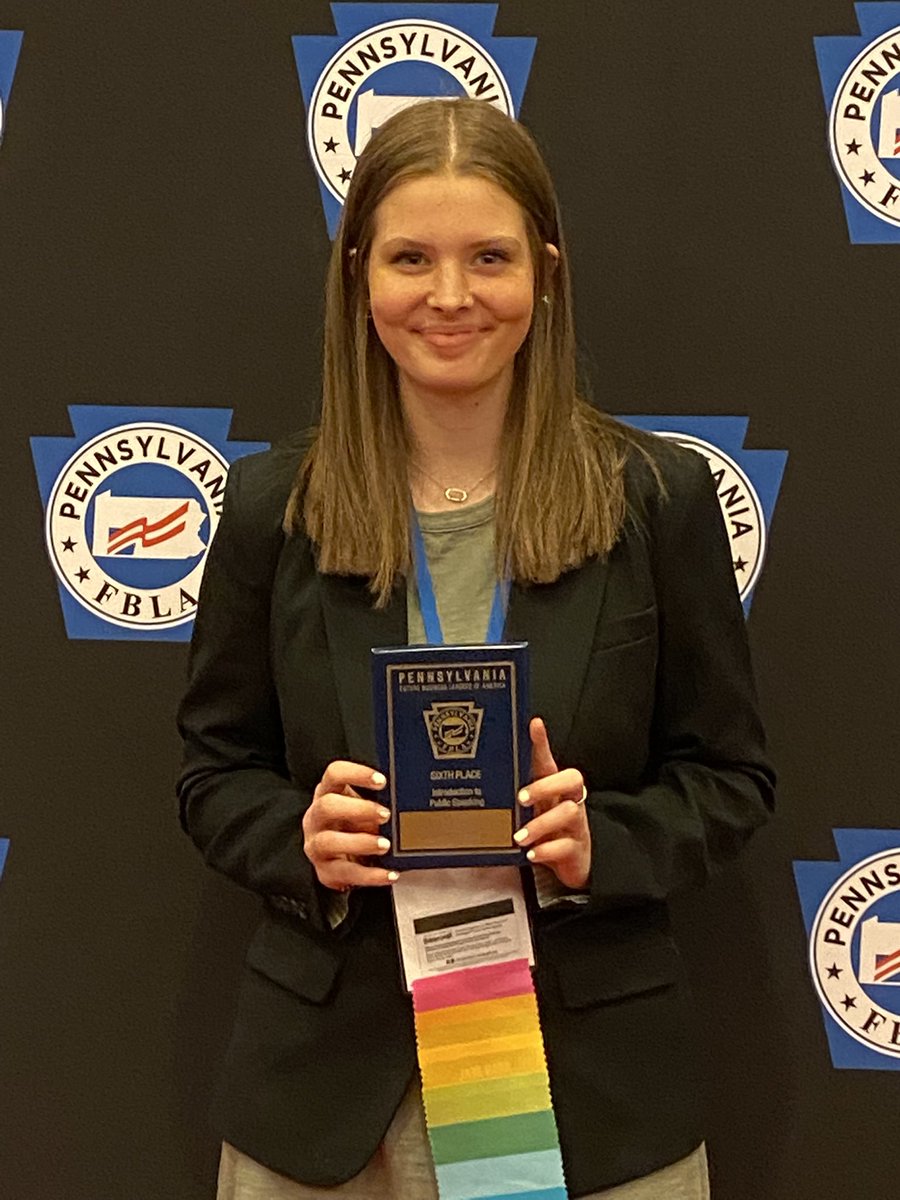 Congratulations to Gabbie for her 6th place finish in Introduction to Public Speaking at the PA FBLA SLC!