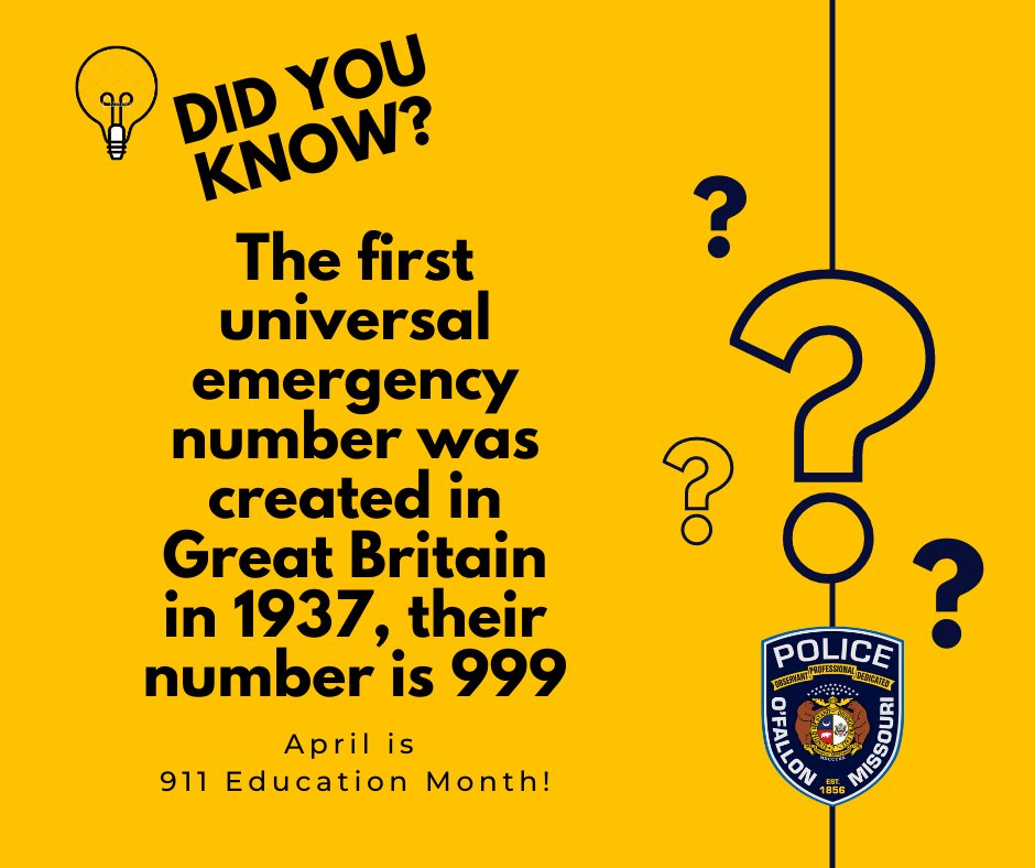 OFallonPolice's tweet photo. In honor of 911 Education Month and National Public Safety Telecommunicators Week, here are some more 911 facts provided by your O'Fallon Dispatchers!

#911EducationMonth https://t.co/kbiv7LtWU2