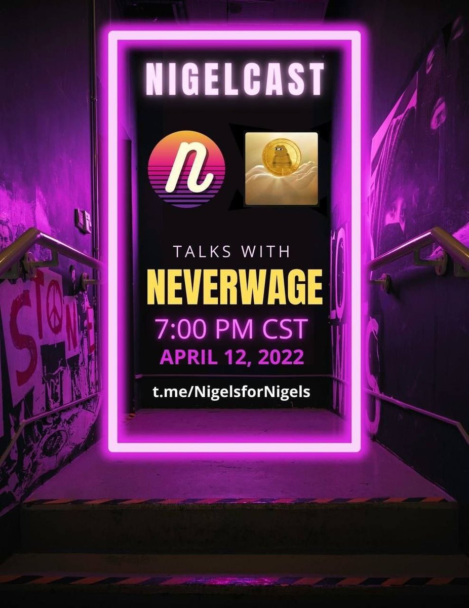 NeverWage's tweet photo. We are currently LIVE on Nigelcast with NIGELS BSC. Join now to chat and ask any questions. #neverwage #nigelcast #AMA #bullish t.mke/NigelsforNigels https://t.co/uYcYoeAjl4