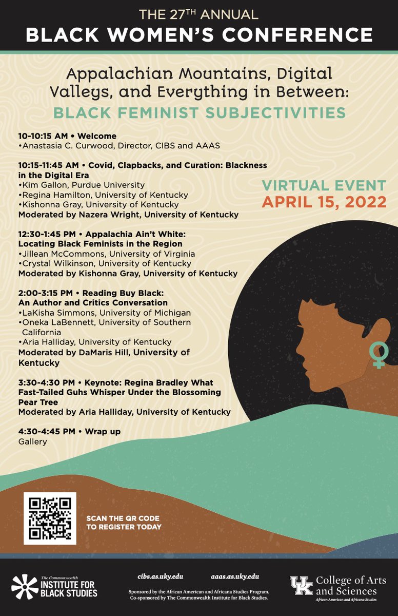 commonwealthuky's tweet photo. Our 27th Annual Black Women's Conference is Friday! We're looking at the experiences of feminism in Appalachia, online, and in girlhood. Free virtual event, registration required. https://t.co/N4yeH3CqTX https://t.co/ZMA4lvlHkF