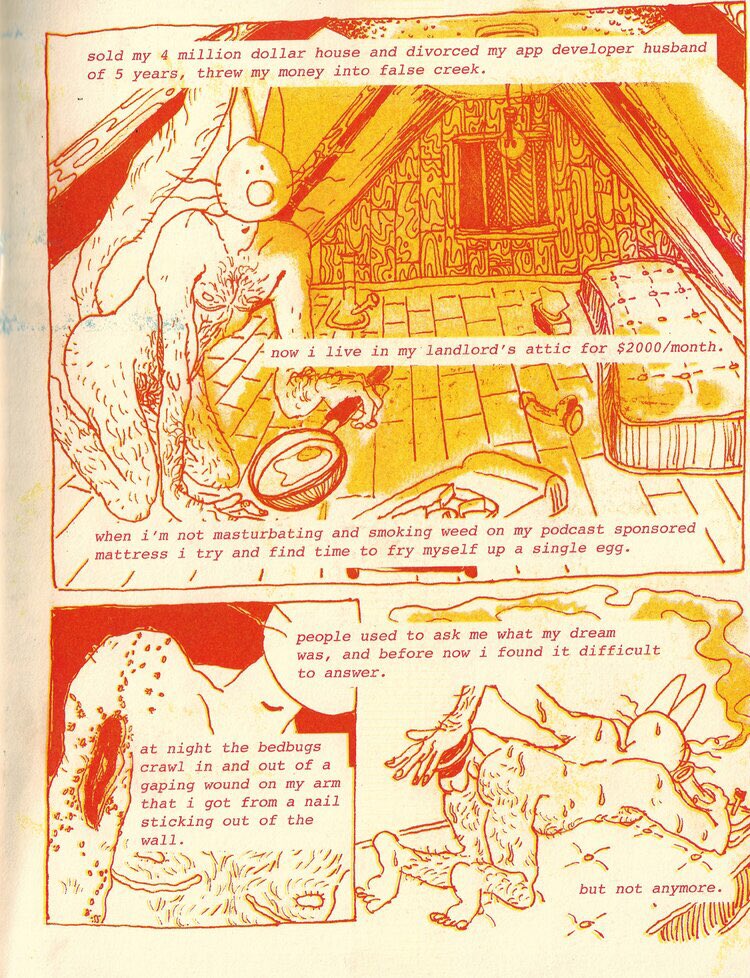 FreakComix's tweet photo. *starts to sweat nervously* Uh .. Uh... we have some books for sale on our website in my bio! Issue 9/10 of Freak is a beautiful risographed anthology featuring some of the best like Caroline Cash, Gil Goletski, and Anna Firth! Follow the link in the bio to view our backlog! https://t.co/WUKeyV6h4P