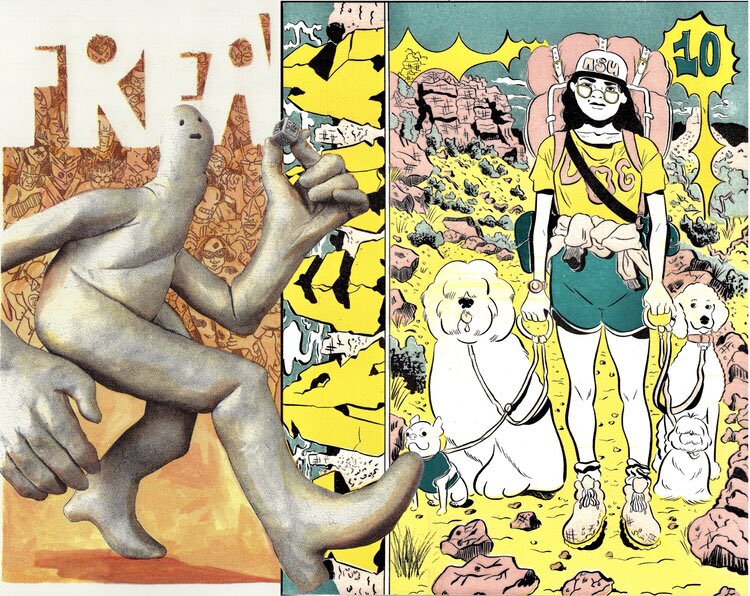 FreakComix's tweet photo. *starts to sweat nervously* Uh .. Uh... we have some books for sale on our website in my bio! Issue 9/10 of Freak is a beautiful risographed anthology featuring some of the best like Caroline Cash, Gil Goletski, and Anna Firth! Follow the link in the bio to view our backlog! https://t.co/WUKeyV6h4P