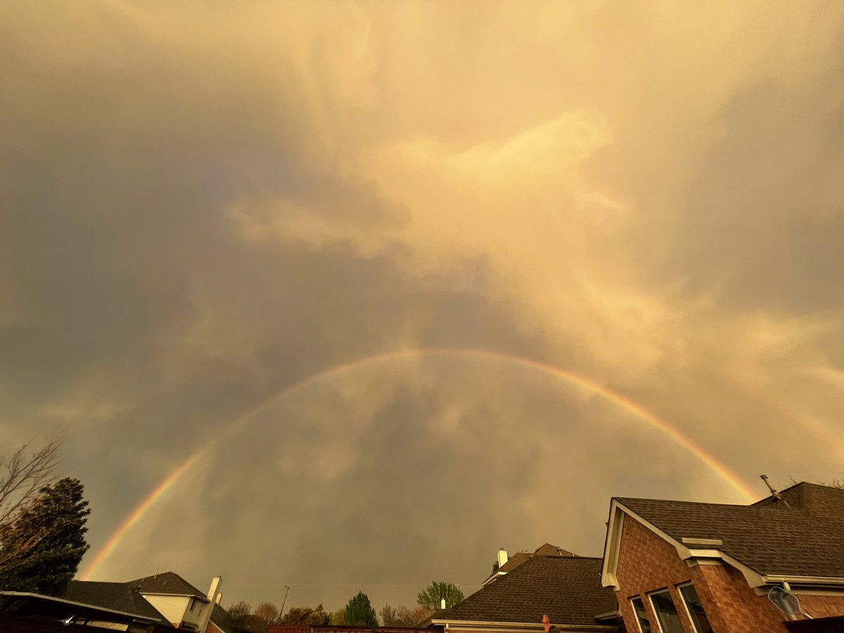 TreeCherie's tweet photo. @wfaaweather did you see the double rainbow? https://t.co/nU1aD6Axyw
