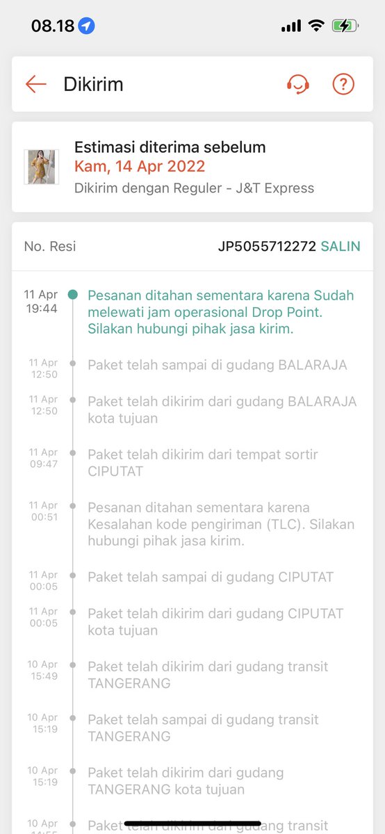 sherlypurple's tweet photo. @jntexpressid min ini begini terus dr tgl 11, bolak balik aja ketahan terus paketnya, tlg dibantu min https://t.co/aHBXw8IBhq