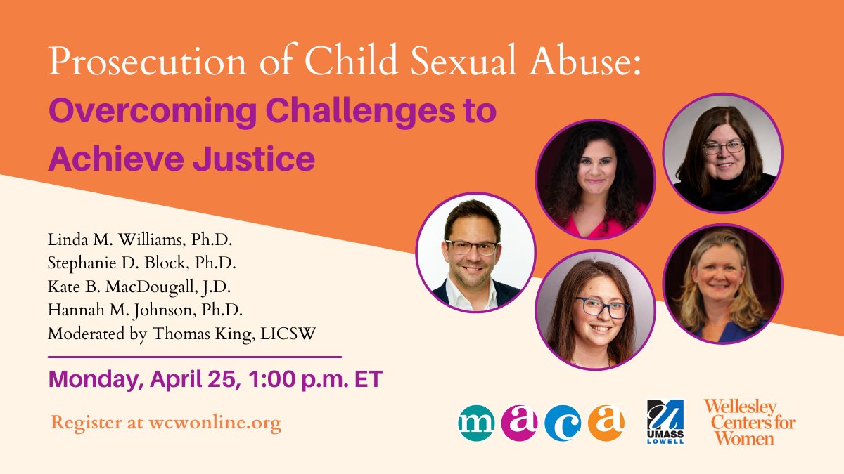Very excited for this webinar to discuss the findings of our new white paper on #childsexualabuse. Please join us: wellesley.zoom.us/webinar/regist… #criminaljustice #socialwork <a href="/Division37ofAPA/">Division 37 of APA</a> <a href="/ISPCAN/">ISPCAN</a> @CmsnPsu <a href="/MACA_News/">Massachusetts Children's Alliance</a> <a href="/nijdirector/">@NIJDirector_ARCHIVED</a> <a href="/UMLResearch/">UMass Lowell Research</a> <a href="/UML_FAHSS/">UMass Lowell FAHSS</a>  <a href="/NCAforCACs/">National Children's Alliance</a> <a href="/ChadwickCenter/">The Chadwick Center</a>