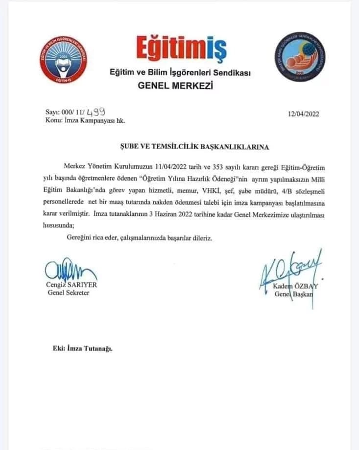 IsSarkoy's tweet photo. Genel Merkezimizin Eğitim-Öğretim tazminatının tüm eğitim çalışanlarına,1 maaş tutarında ödenmesi için imza kampanyası. @egitimis #üyeol #güçlüol✊✊ https://t.co/ZzsDXbwKLO