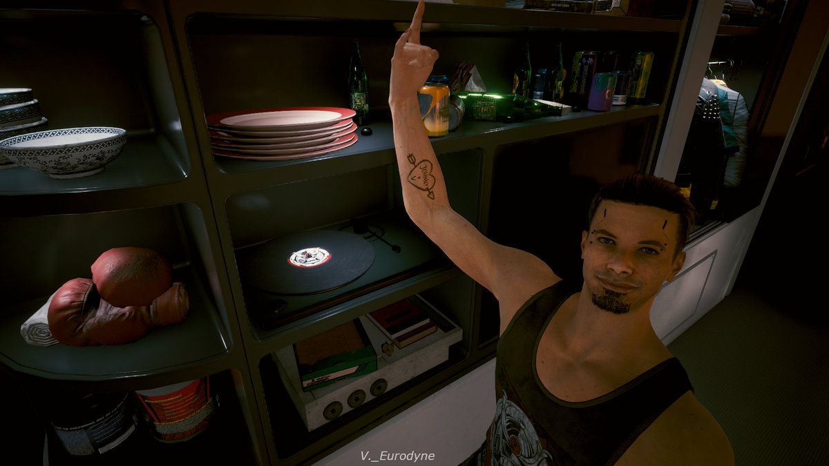VE_Glambert's tweet photo. My Entry for the #Cyberpunk2077PhotoMode : Apartment challenge.

Its simplistic but i focused on what i wanted to. im proud of its uniqueness
Porter often throws on this record. its the most home part of this place.

#Cyberpunk2077 #photomodechallenge  #KerryEurodyne https://t.co/HOAmnRpgjA