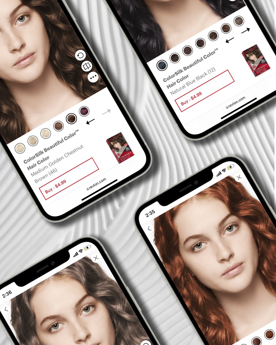 revlon's tweet photo. Remember, you can try on before you get your dye on! Find your perfect shade of #ColorSilk Hair Color anytime, anywhere with our Virtual Try-On Tool: https://t.co/UhDODkwKxi💁♀️ https://t.co/eqJ9IgosZc