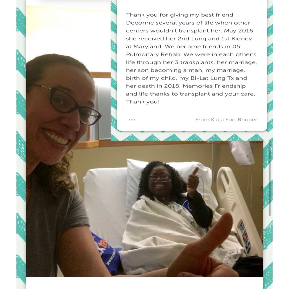 FreeStateFort's tweet photo. FRIENDSHIP 👩🏿🤝👩🏽#in1word 💚💙
@TheLLF @umms #OrganDonors #DonateLife #DonateLifemonth @DonateLife #friendship https://t.co/sMBdVHyhEj