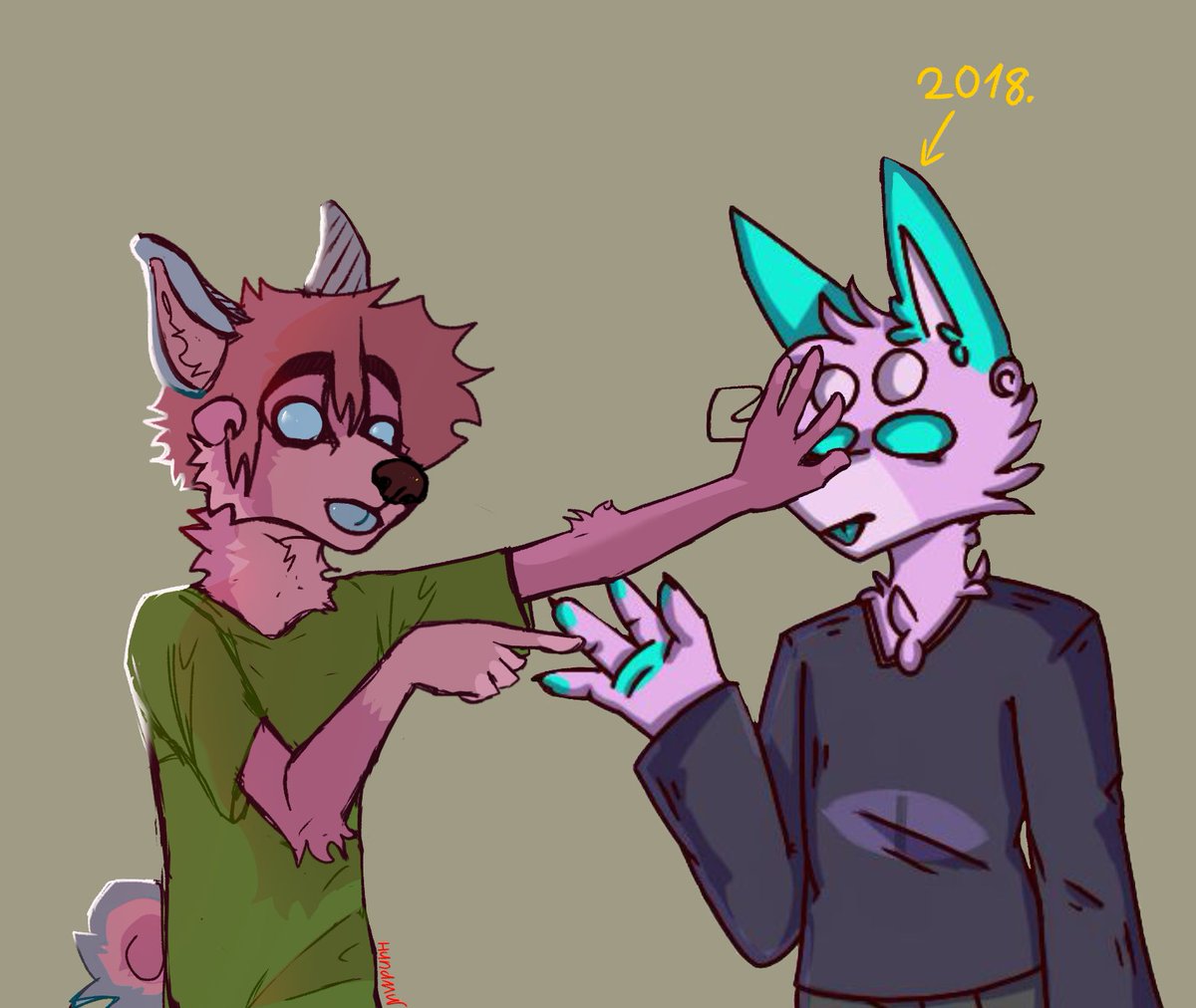 HundMW's tweet photo. collab with yourself from the past. #furry #furryart #furryartwork #furryartist #furrycrow #art #artist #ArtistOnTwitter  #collab #Redraw https://t.co/FuTlo8b2Tb