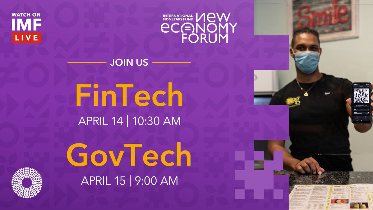 With the increasing use of digital currencies and payment systems, what policies can governments implement to create financial inclusion for all? 

Join the #IMFmeetings to learn more. Check out our New Economy Forum lineup starting Thursday at 11am EST. imfconnect.org/content/imf/en…