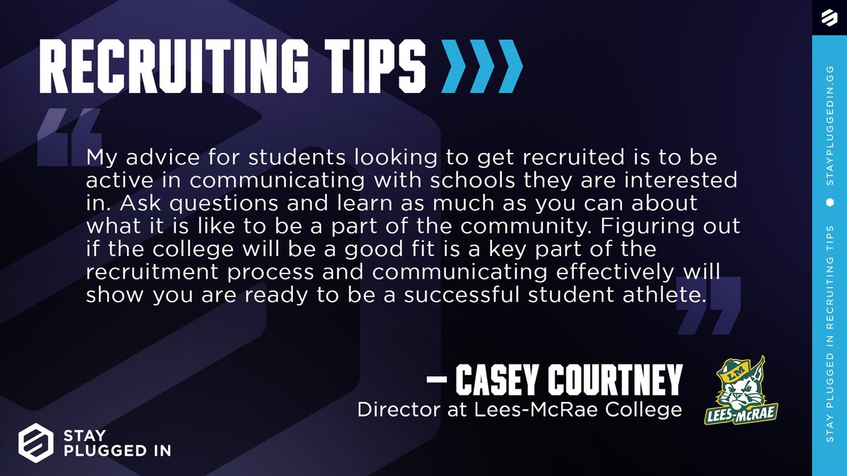 Feeling stuck in your esports journey?

Check out our Tuesday Recruitment Tip from <a href="/CaseyCourtney3/">Casey Courtney</a> at <a href="/LMC_Esports/">Lees-McRae Esports</a>!