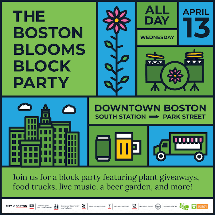 Join us tomorrow for Boston Blooms, a block party welcoming employees, residents, and visitors, back to downtown Boston!

Learn more here: boston.gov/news/boston-bl…
