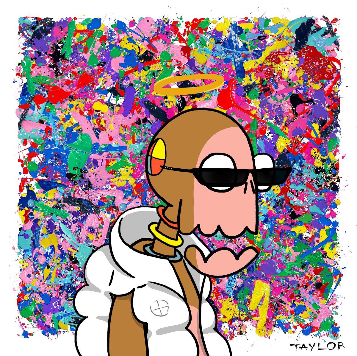 CHIEPAAY's tweet photo. My @CrashTestNFT with a @LiliumbyTaylor art piece as it's background, just pops. #LiliumbyTaylor https://t.co/LStnEhcCJJ