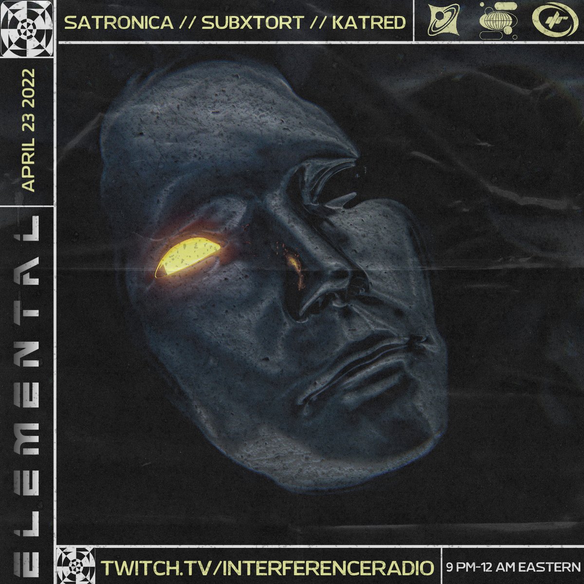 InterferenceRa2's tweet photo. 4/23: SATRONICA // SUBXTORT // KATRED, playing Hardtechno, Schranz &amp; Hardcore Techno, 9 PM–12 AM Eastern time on https://t.co/AneDSUjmXc #hardtechno #darktechno #techno #satronica #subxt0rt #katred https://t.co/p2xTlpKLFC