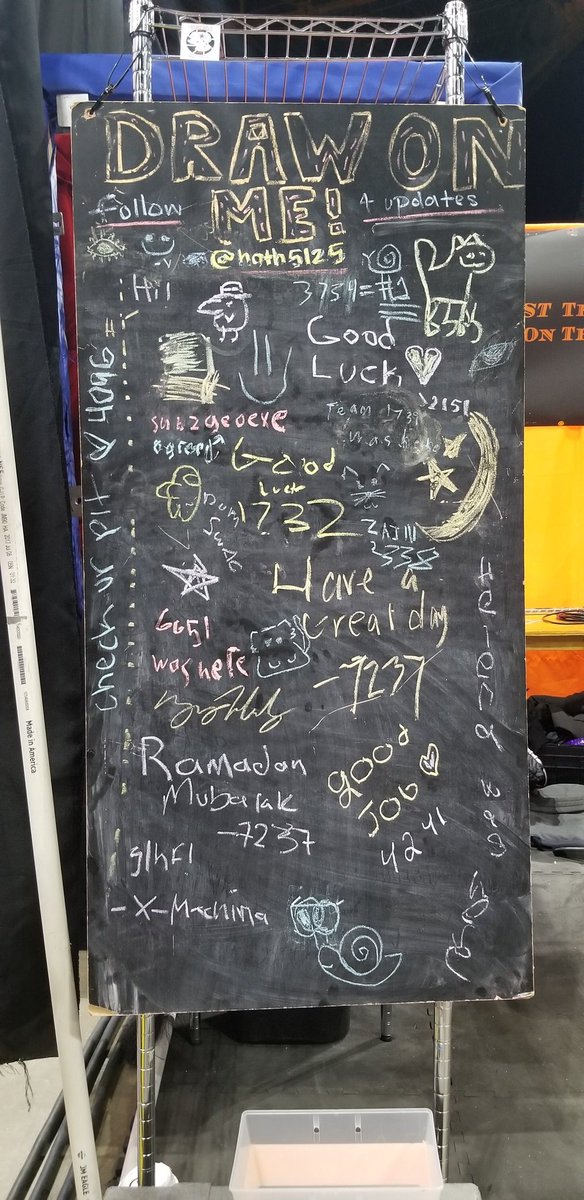 hoth5125's tweet photo. This past Saturday was the last day of the Midwest Regional! Here's a look at our drawing boards for Saturday, according to you, movies based on books are better than books based on movies! Thanks to everyone that came by to interact with us and the boards! @IllinoisFIRST #FRC https://t.co/Egd61cZXab