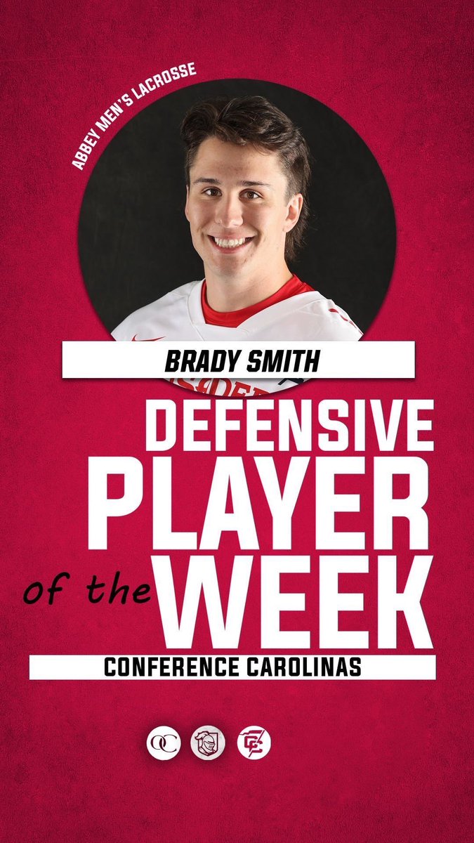 AbbeyMensLAX's tweet photo. Congrats to Sr. Brady Smith and Sr. Austin Hasen for winning Conference Carolinas Offensive and Defensive players of the week awards! 

#AT https://t.co/yo0QckU47Y