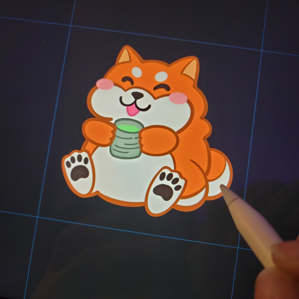 Kumapixel's tweet photo. Dernière emote pour la chaîne Twitch de Itadaki_mai 🐶🍵 #procreateart #emoteartist https://t.co/9xfyeLsSkS