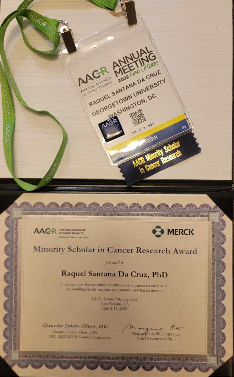 I am grateful and honored to be one of the recipients of the Minority Scholar in Cancer Research Award. During the conference, there was a lot of learning and insight. Thank you to the #MICR for this honor! #minoritiesinscience #micr #AACR2022