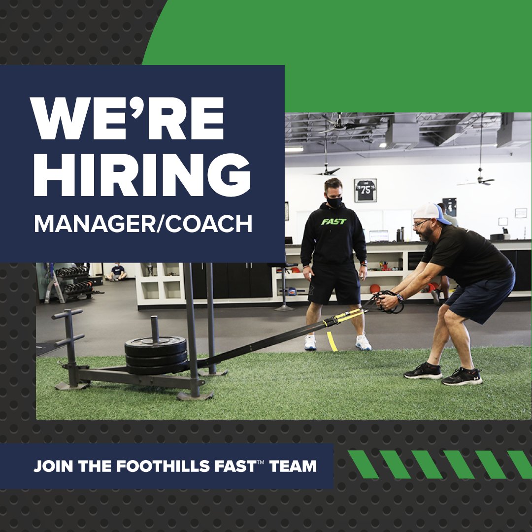 FoothillsFAST's tweet photo. FAST is looking for a Manager/Coach who will help grow our East Scottsdale facility. If you're interested in becoming part of a great team and helping people of all ages reach their goals, DM us! We'll send you a link to apply. https://t.co/kWWmVHTSwu