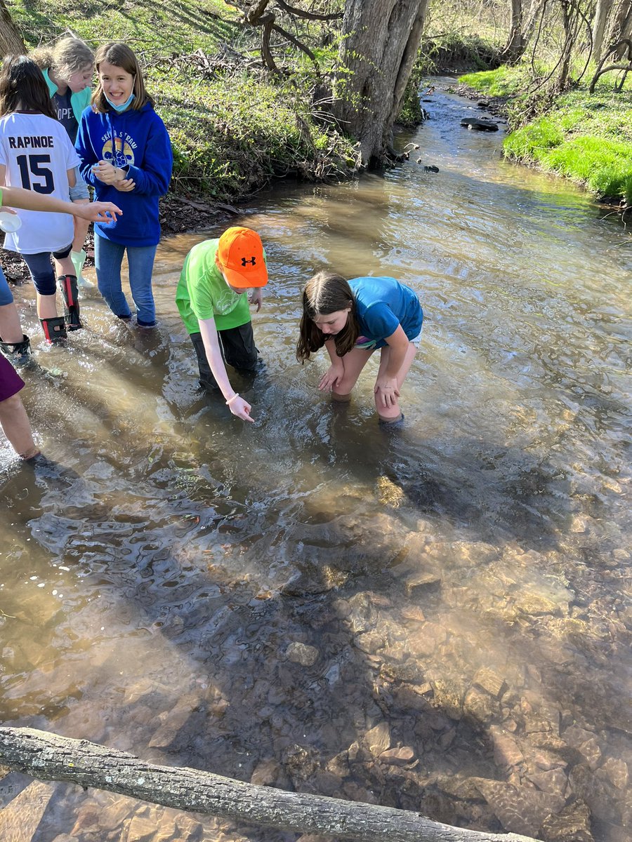 DrHydrogenHC's tweet photo. ๐Sometimes you just have one of those perfect afternoons with kids. It was today for me. ๐I loved being their teacher as they played with glee after school in the stream. #greenteam #outdooreducation #spring #streamstompers ๐ https://t.co/CIth3GamBo
