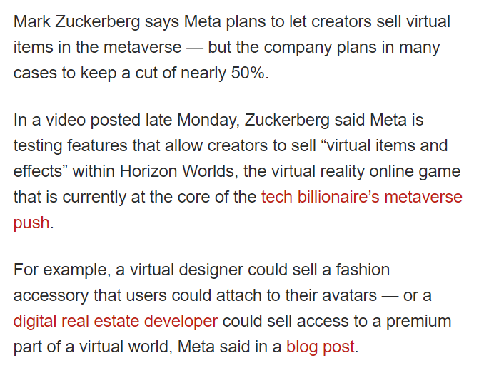 punk6529's tweet photo. 2/ I present to you the Meta economic model.

Step 1: "Pretend NFTs" (centralized in game objects basically) https://t.co/XJJq7xgw4B