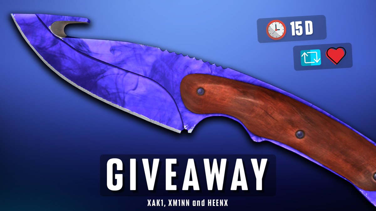 XM1NNWASTAKEN's tweet photo. 🔥GUT KNIFE | DOPPLER #CSGOGiveaway ($150)💸

➡️TO ENTER ;

✅Follow: @XM1NNWASTAKEN + @xak1csgo + @realheenx 
🔁Retweet + Like + Tag one friend

That's it!⌛️ROLLS ON 30.04⏰Good luck! #csgo https://t.co/P2WHYxWt9j