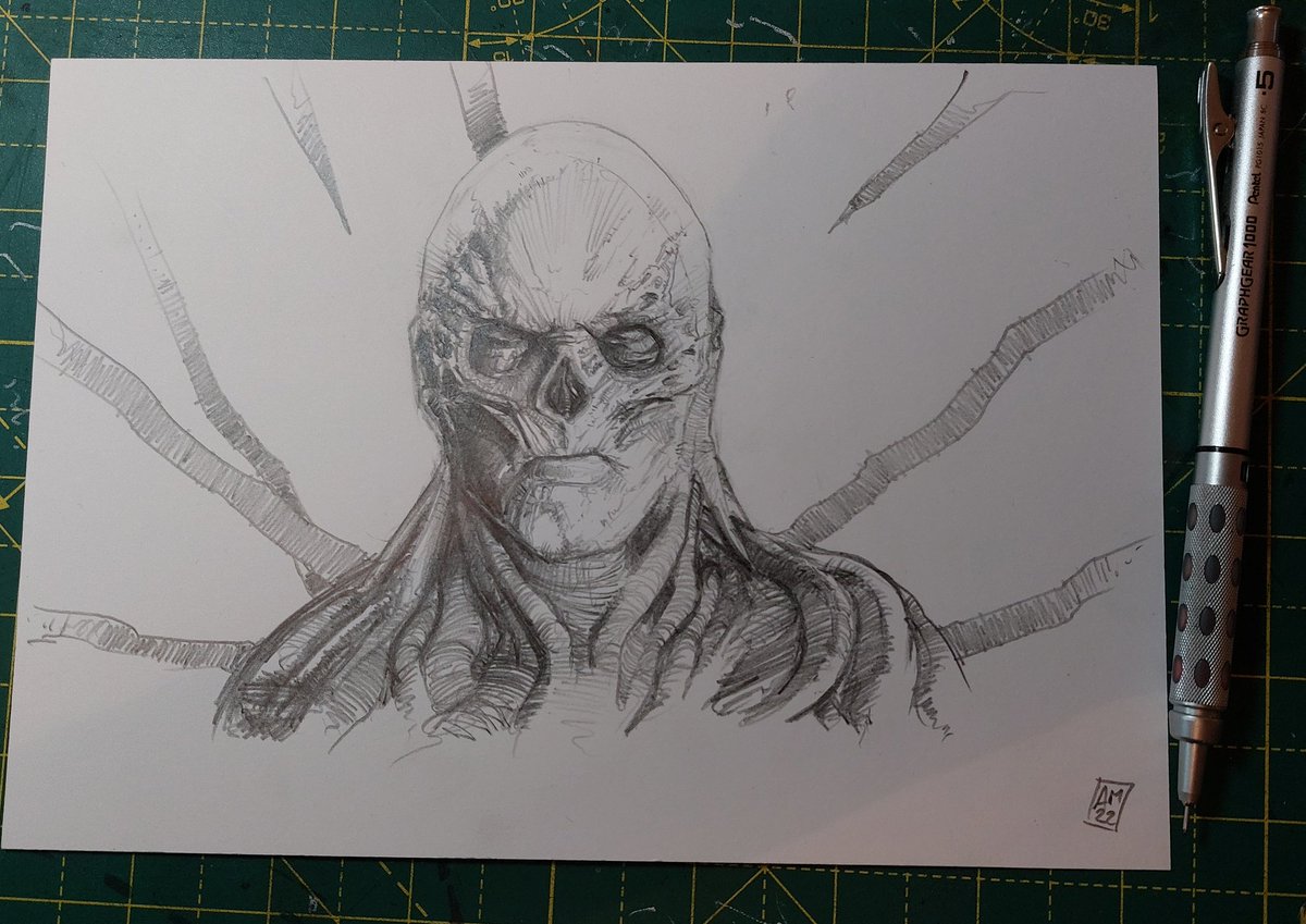 After watching the new Stranger Things trailer, just had to do a doodle of what appears to be the new big bad guy <a href="/Stranger_Things/">stranger things</a> <a href="/Milliestopshate/">Millie Bobby Brown</a> @GatenM123 <a href="/calebmclaughlin/">Caleb McLaughlin</a> <a href="/finnwolfhard/">Finn Wolfhard</a> <a href="/SadieSink/">Sadie Sink</a> <a href="/NataliaDyer/">Natalia Dyer</a> <a href="/dacremontgomery/">‏ً</a> #StrangerThings4 #StrangerThings #ArtistOnTwitter