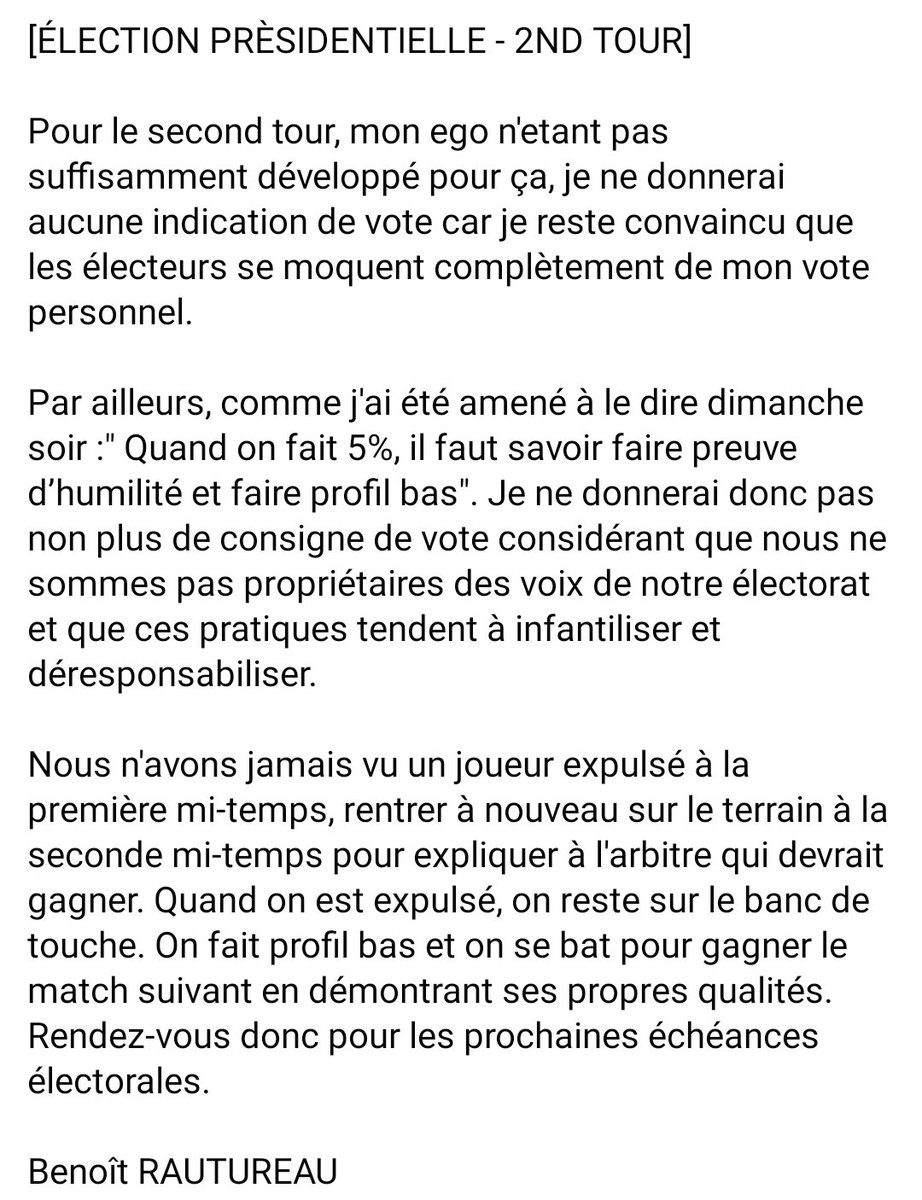 Élection présidentielle - 2nd tour