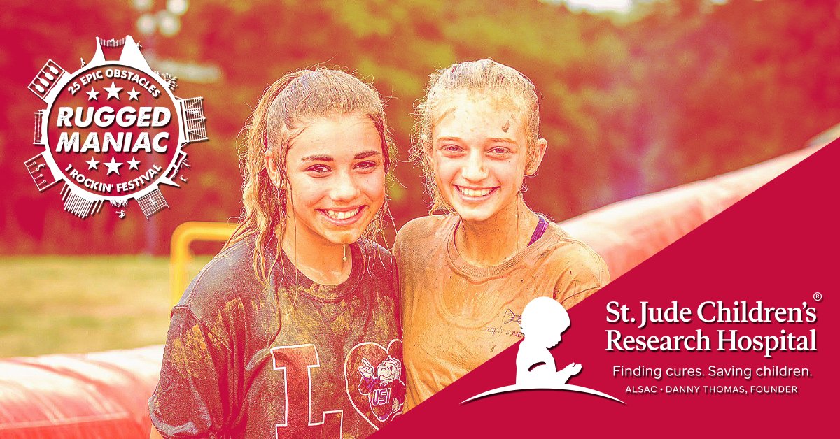 Did you know St. Jude Children's Research Hospital  is our official charity partner? We hope you're inspired to support their mission of standing together to help end childhood cancer and other life-threatening diseases. To learn more, visit our website: ruggedmaniac.com/charity.