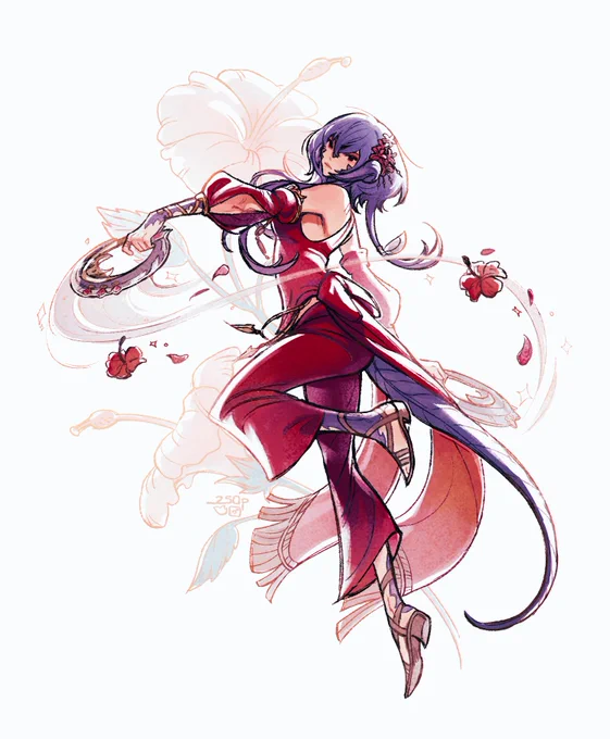 forgot to post this pretty dancer i got to draw! #FFXIV 