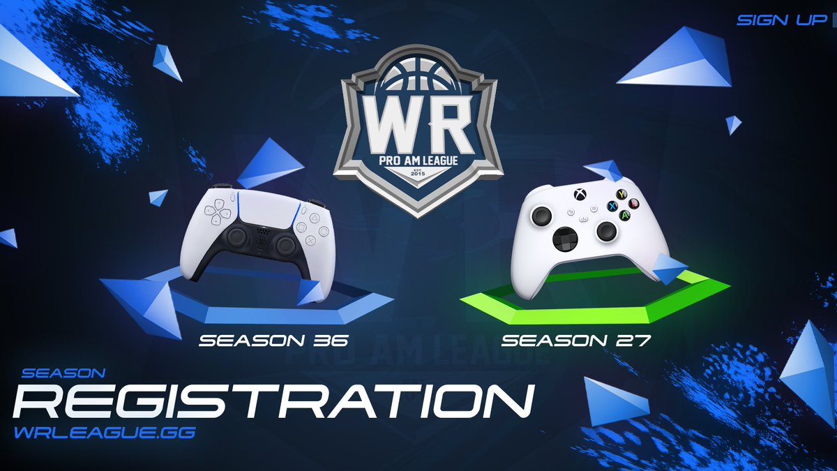 WRProAmLeague's tweet photo. 🚨⚠️ REGISTRATION OPEN ⚠️🚨

Register by 4/22 and get WR Open bonus tourney 🏆 ▶️ https://t.co/PGwpfsgvlT

-Play the most games = 💵 prize regardless of W/L

-Unlimited regular season game stats tracked 💍

-Climb UPA leaderboards

#2kfreeagent #NBA2K22 https://t.co/wqa3vjvuww