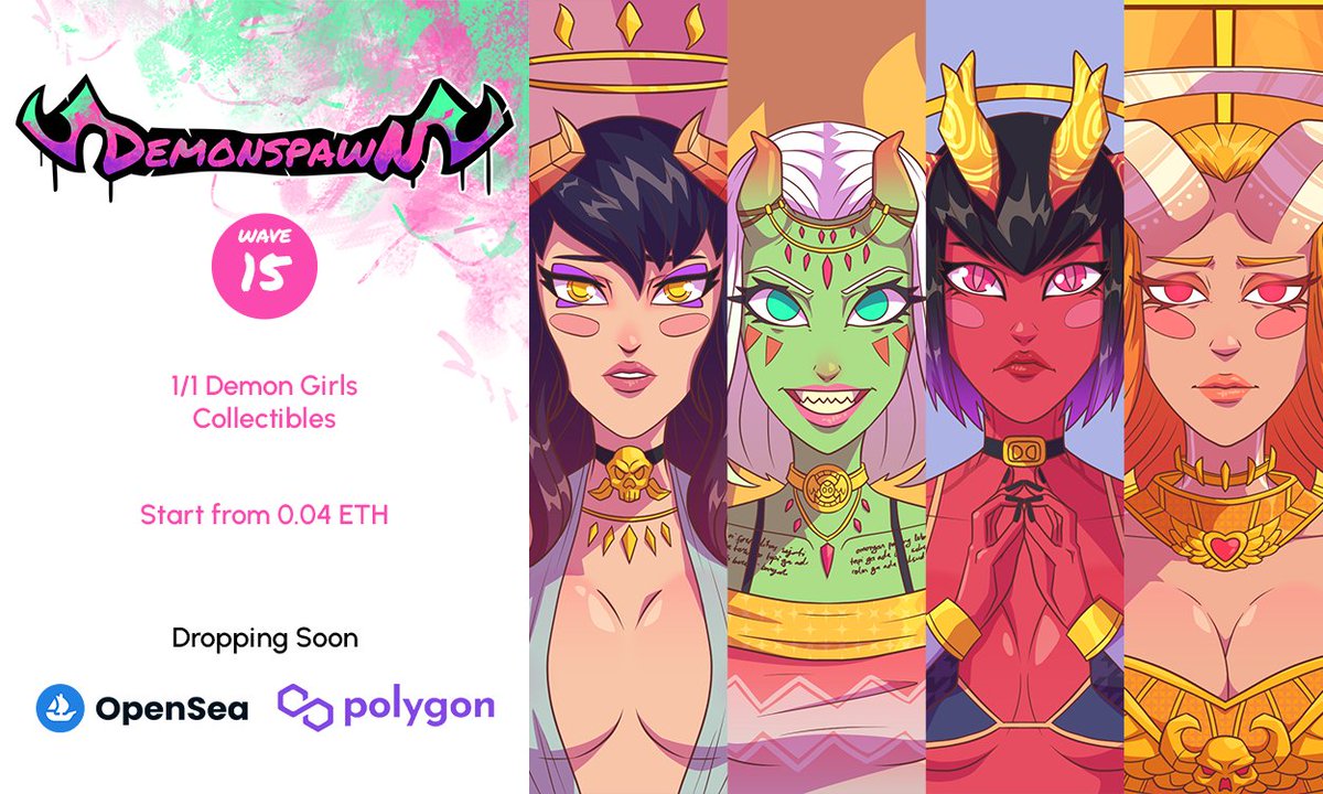 aintnoking's tweet photo. Helloo these demons are dropping soon to the Demon Spawnn!! ♥🫦♥ Will drop on Saturday at 9PM (UTC +7)
🔗 https://t.co/k3Vwdahglj
Can you guess what the theme is?? 🫶✨

#NFTCommunity #NFTartist #PolygonNFT #AnimeNFT https://t.co/JZcEdXXhsW