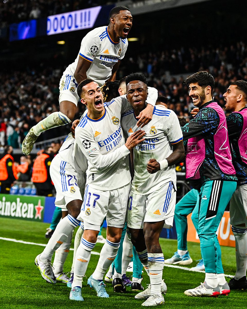 Real Madrid were down 0-3 and staring elimination straight in the face.

They put their heads down and reacted with two straight goals of their own to make the semifinals 😲

European royalty 👑