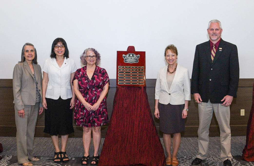 What a special reception to honor #TXST's Regents' Award winners. Help me congratulate Regents’ Professors Dr. Susan Morrison and Dr. Rodney Rohde, Regents’ Teacher Dr. Ting Liu, and Regents’ Staff Excellence award winner Mary Ann Mendoza.