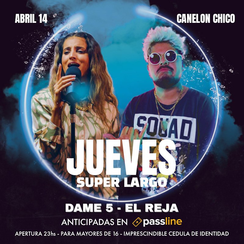 Retweet y participas en el sorteo de entradas para este #Jueves 14 en #CanelonChico #SuperLargo #ElReja #Dame5 
Anticipadas 👇🏻
passline.com/eventos/jueves…