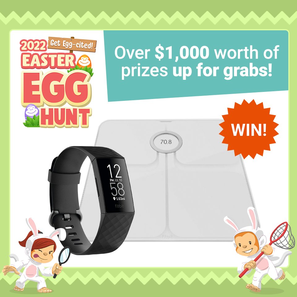 MightyApeAU's tweet photo. Find four or more of the hidden eggs in our Easter Egg Hunt to go into the draw to WIN a Fitbit Prize Pack ⌚️🏃‍♀️ https://t.co/5APRPNwE9V https://t.co/u68Ixs4D0y