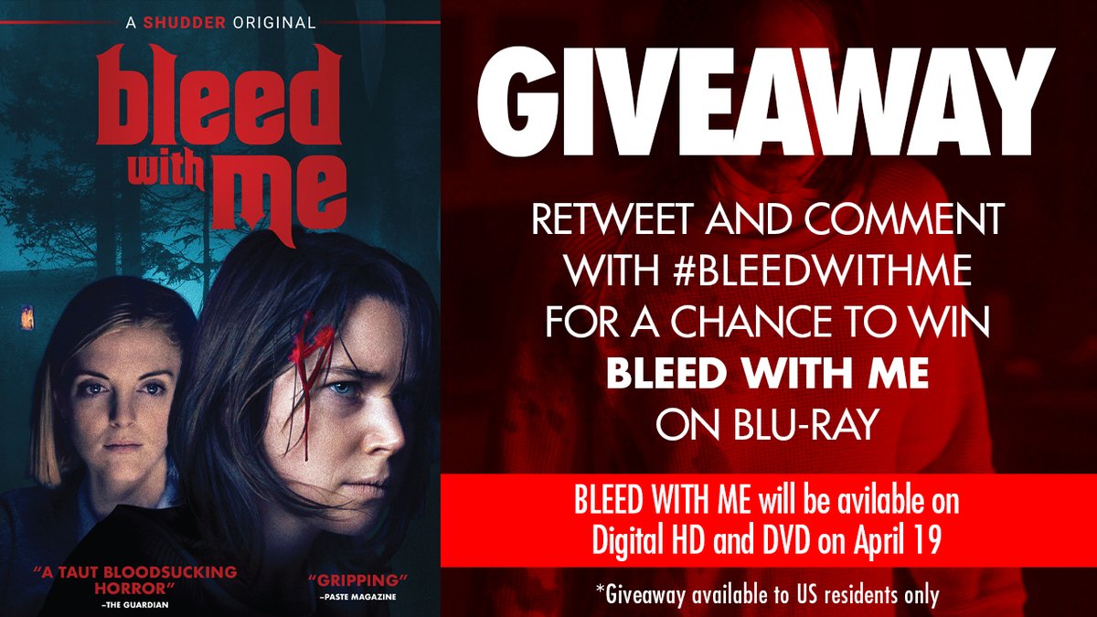 FANGORIA's tweet photo. 🩸GIVEAWAY🩸
For a chance to win the new @Shudder original movie on DVD, retweet and comment with #BLEEDWITHME.
"A taut bloodsucking horror." -The Guardian
BLEED WITH ME will be available on Digital HD and DVD on April 19. https://t.co/vL9HnGxzTe