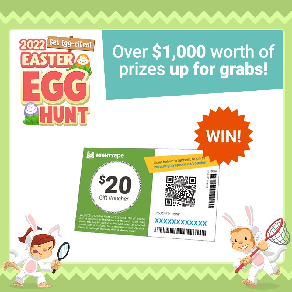 MightyApeAU's tweet photo. Can't find all the eggs in our Easter Egg Hunt? You don't need to find all eight eggs to go into the draw to win prizes! 😉

Find at least two eggs and you'll go into the draw to win one of five $20 Mighty Ape vouchers 💸 https://t.co/5APRPNOfyv https://t.co/iFEujyN7Y1