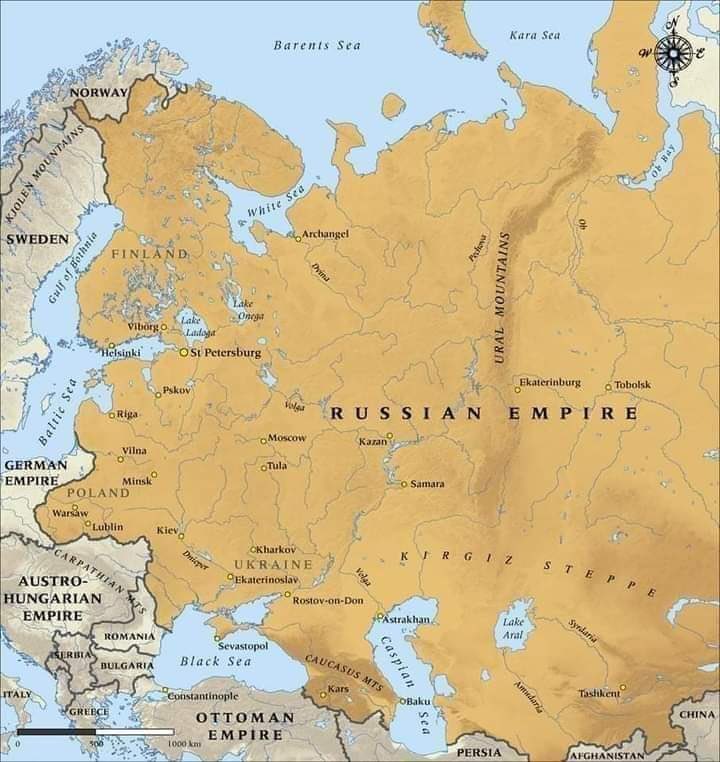 الرئيس الأمريكي جو بايدن: سنعود بروسيا إلى القرن التاسع عشر

US President Joe Biden: We will take Russia back to the nineteenth century

Map of Russia in the 19th century.

🎖خريطة روسيا في القرن الـ19.