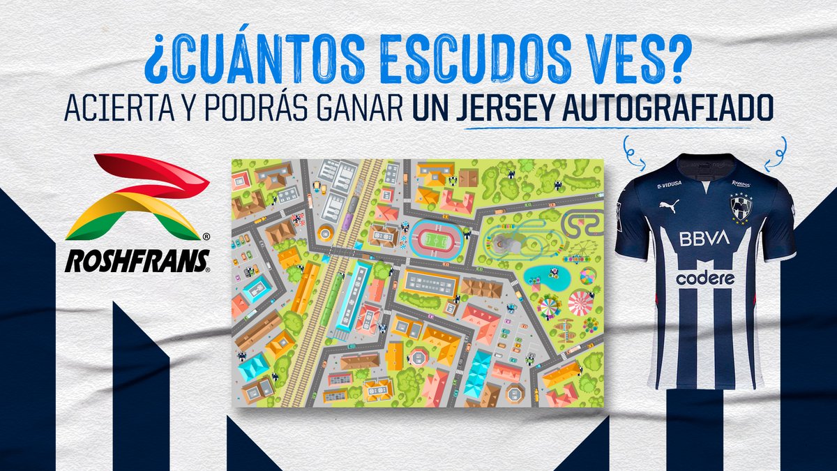 Rayados's tweet photo. 🎁| ¡#FamiliaRayada! nuestros amigos de @RoshfransMX tienen 3⃣ Jerseys autografiados 👕 para apoyar a #Rayados 🆚 🐐.
 
✅ Sigue a @RoshfransMX y da RT 🔁
🤔 Escribe en este tuit tu cifra
#⃣Utiliza #RoshfransEnLaCancha #ArribaElMonterrey
 
Un jurado elegirá a los 3 ganadores. https://t.co/5GD6SzSlEh