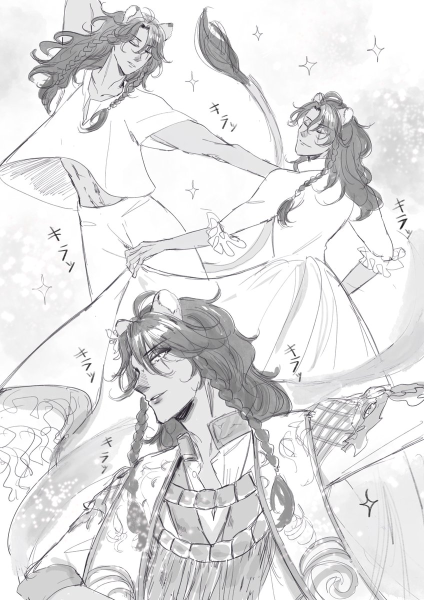 昨夜の夢で見たレオナ(女装あり)
#ツイステファンアート 