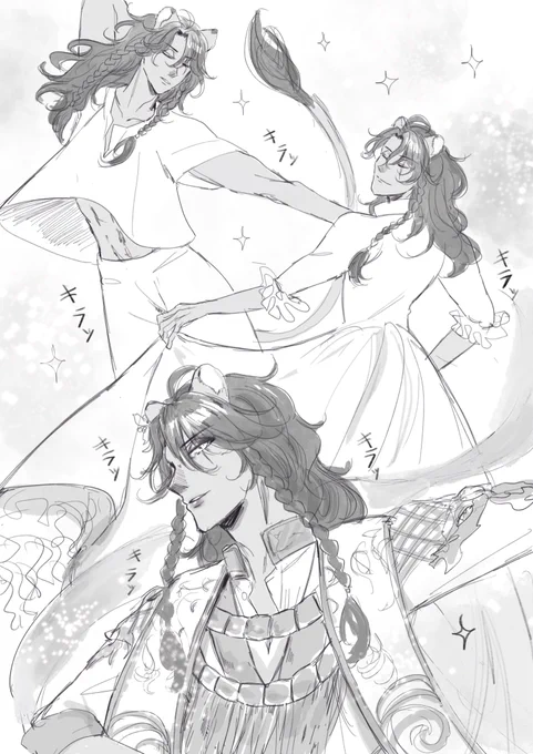 昨夜の夢で見たレオナ(女装あり)
#ツイステファンアート 