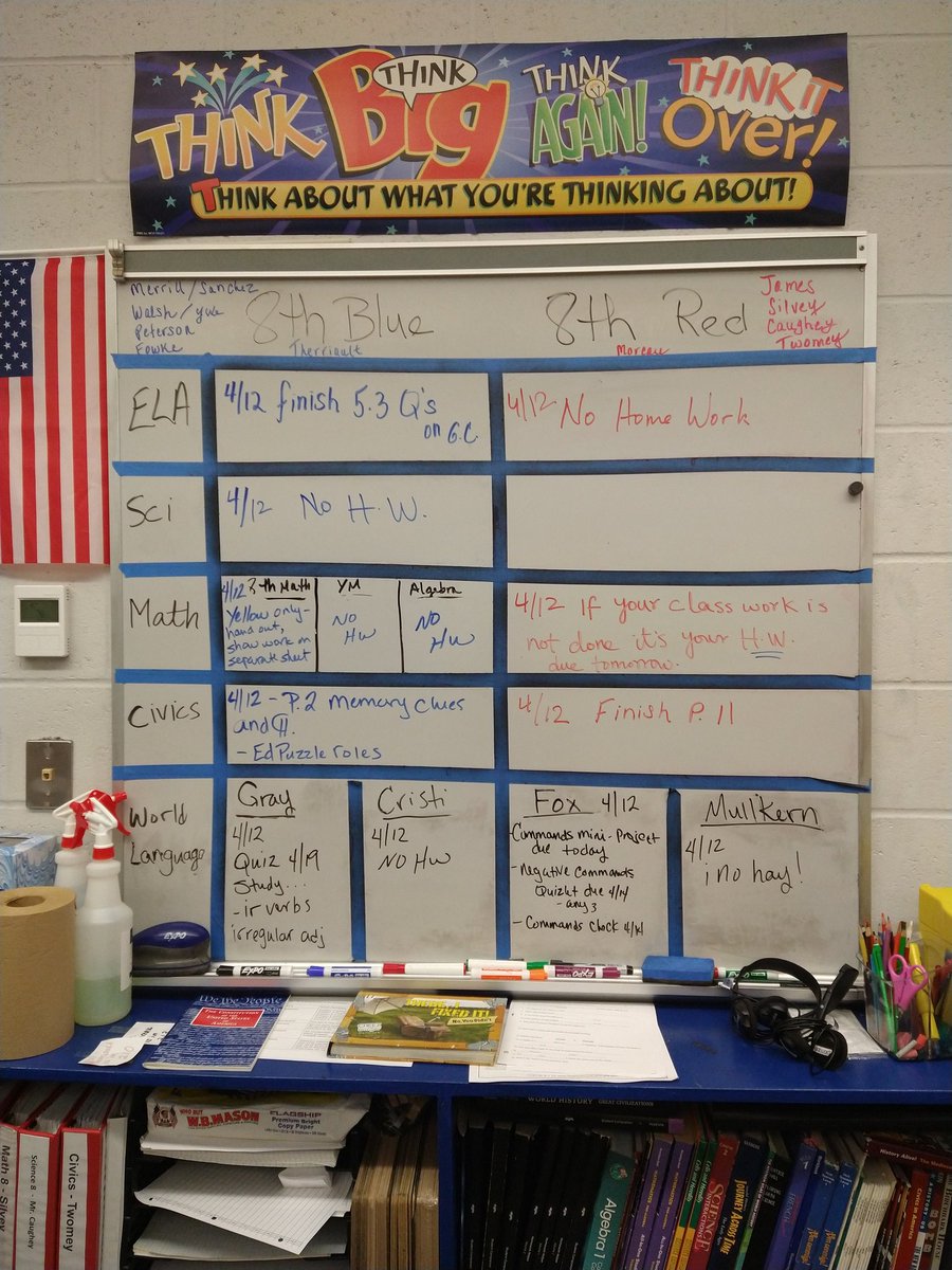 MrsTherriault's tweet photo. #wsparker #7thgrade #8thgrade #hwboard https://t.co/KdvyMGStk7